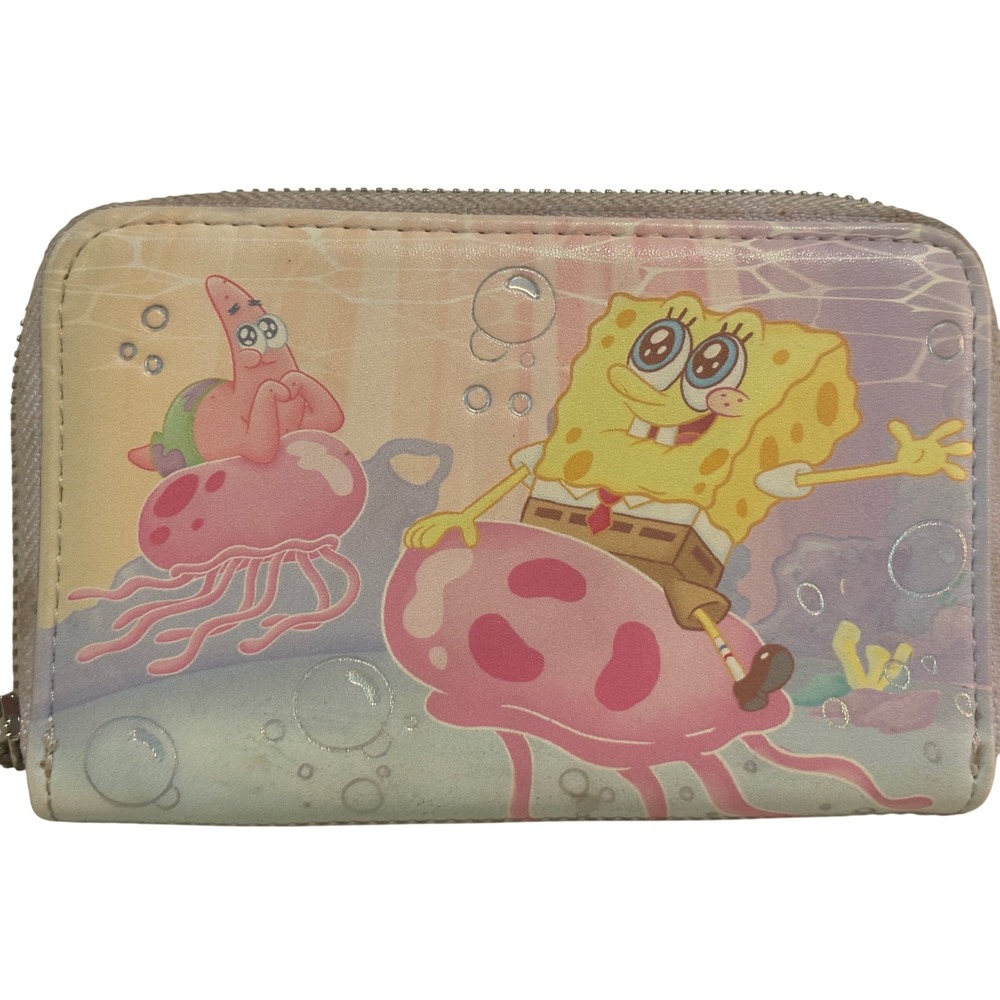 Loungefly Spongebob Squarepants Wallet Pastel Jellyfish Fields Excellent